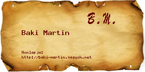 Baki Martin névjegykártya